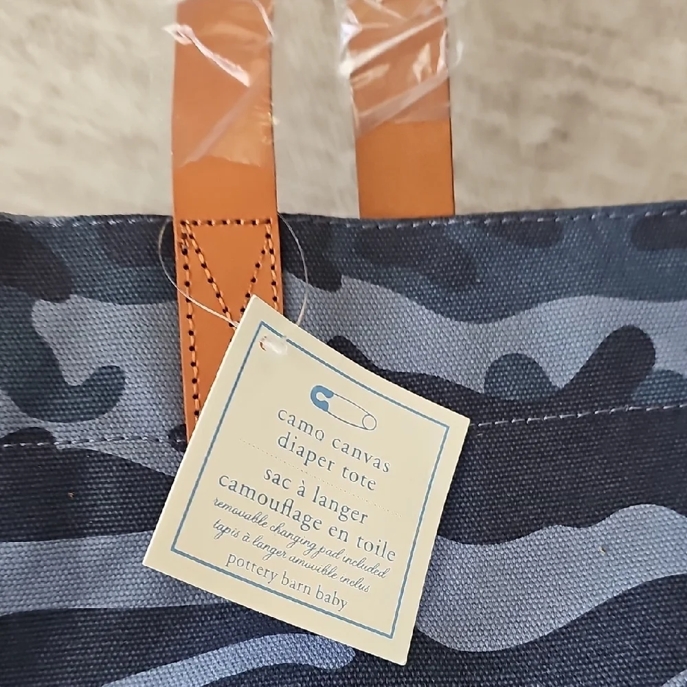 Pottery Barn Kids Blue Camouflage Diaper Bag